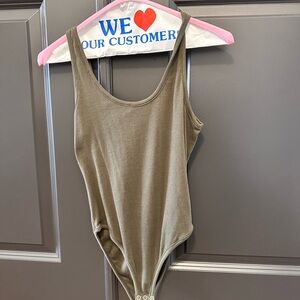 Free People Khaki Bodysuit